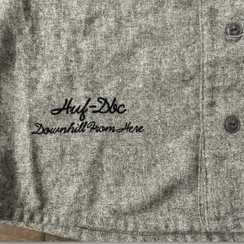 HUF x Thrasher Men’s L, vintage style baseball jersey w/ sewn letters! Like new! - Picture 3 of 5